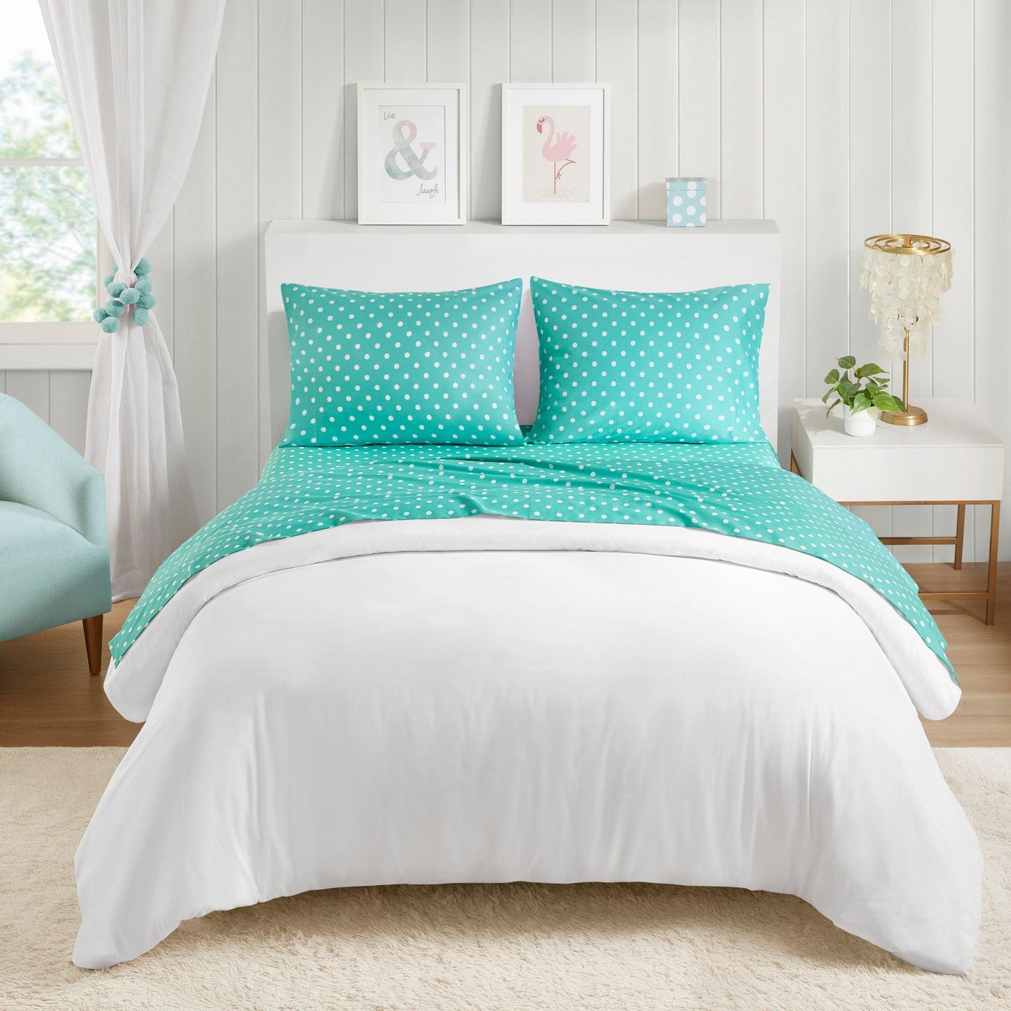Intelligent Design Polka Dot Printed 100% Cotton Sheet Set