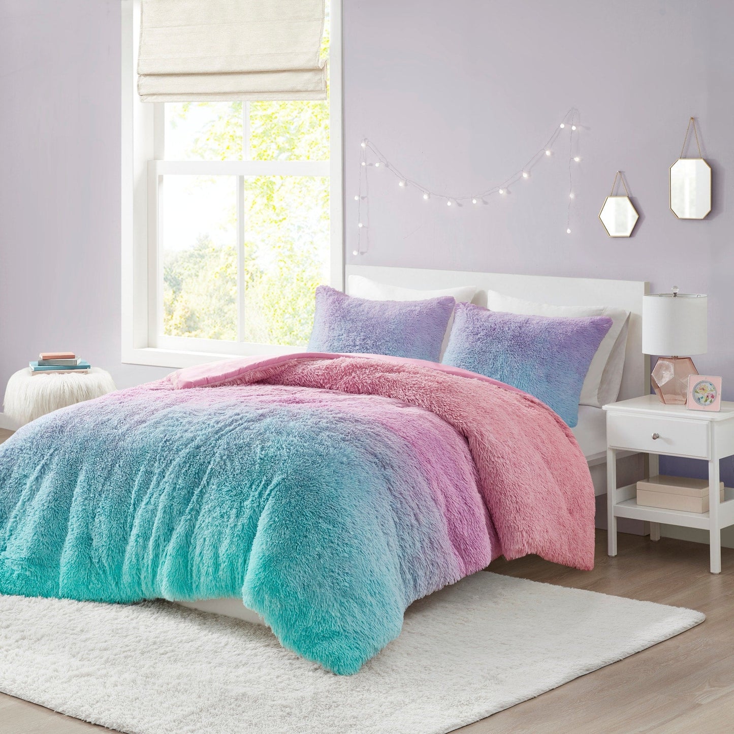 Intelligent Design Talia Ombre Shaggy Faux Fur Comforter Set