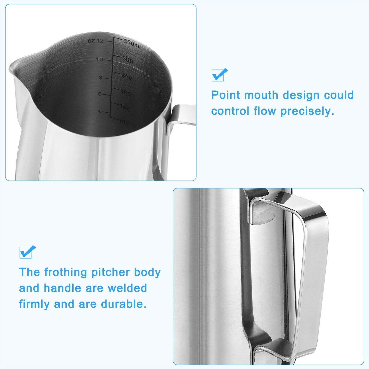 Milk Frothing Pitcher, Pitcher with Decorating Art Pen