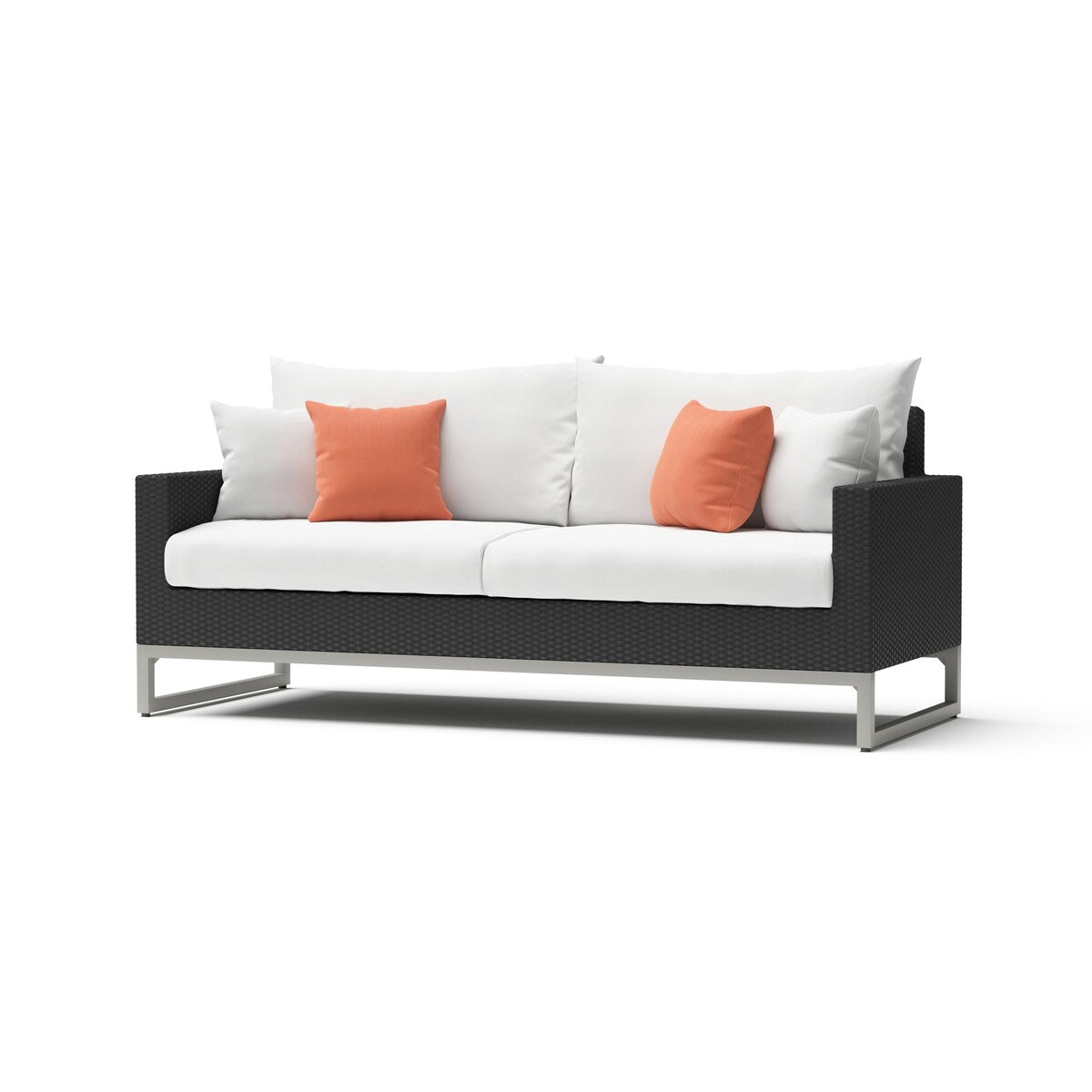 Milo Espresso 7 Piece Sunbrella Outdoor Patio Motion Fire Set
