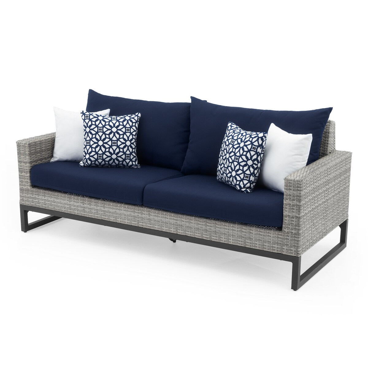 Milo Gray 7 Piece Sunbrella Outdoor Patio Motion Deep Seating Set