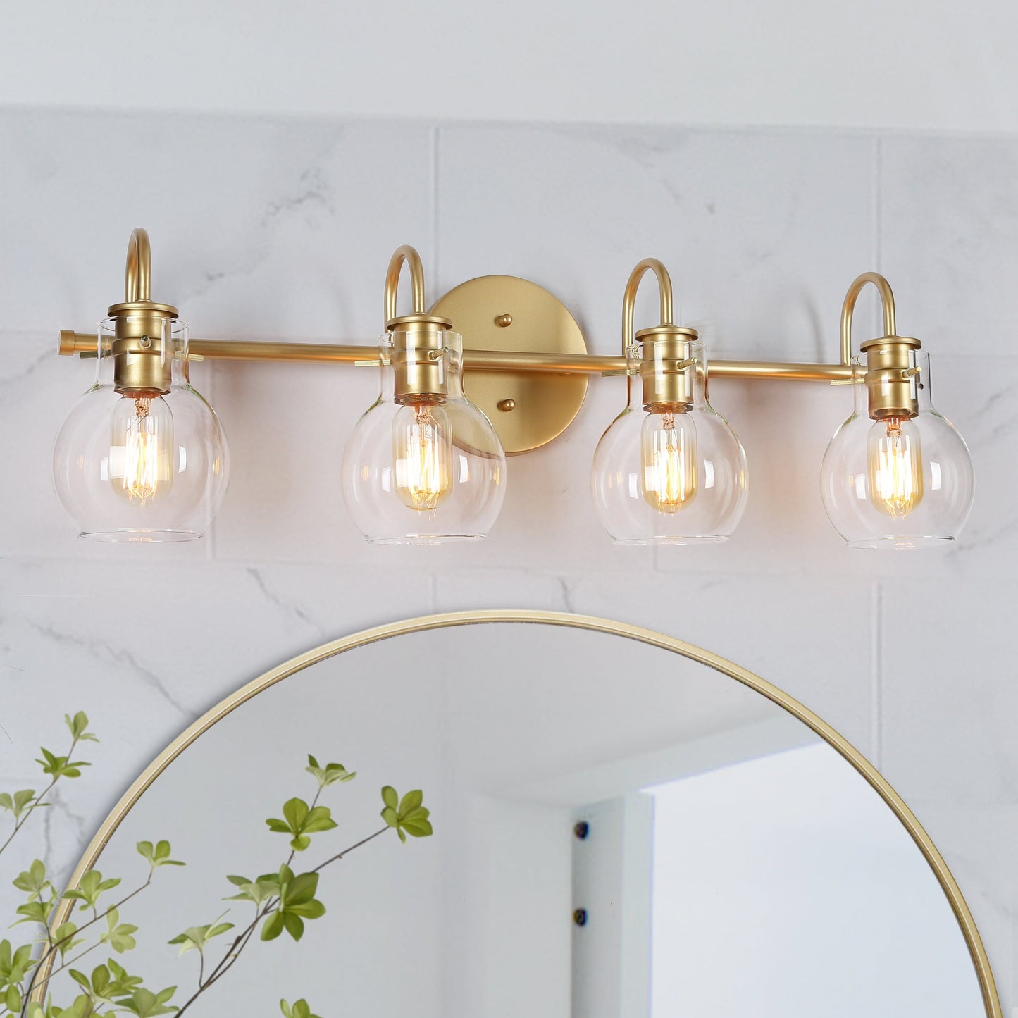 Modern 2/3/4/5-Light Bathroom Vanity Light Globe Glass Wall Sconce Minimalist Design