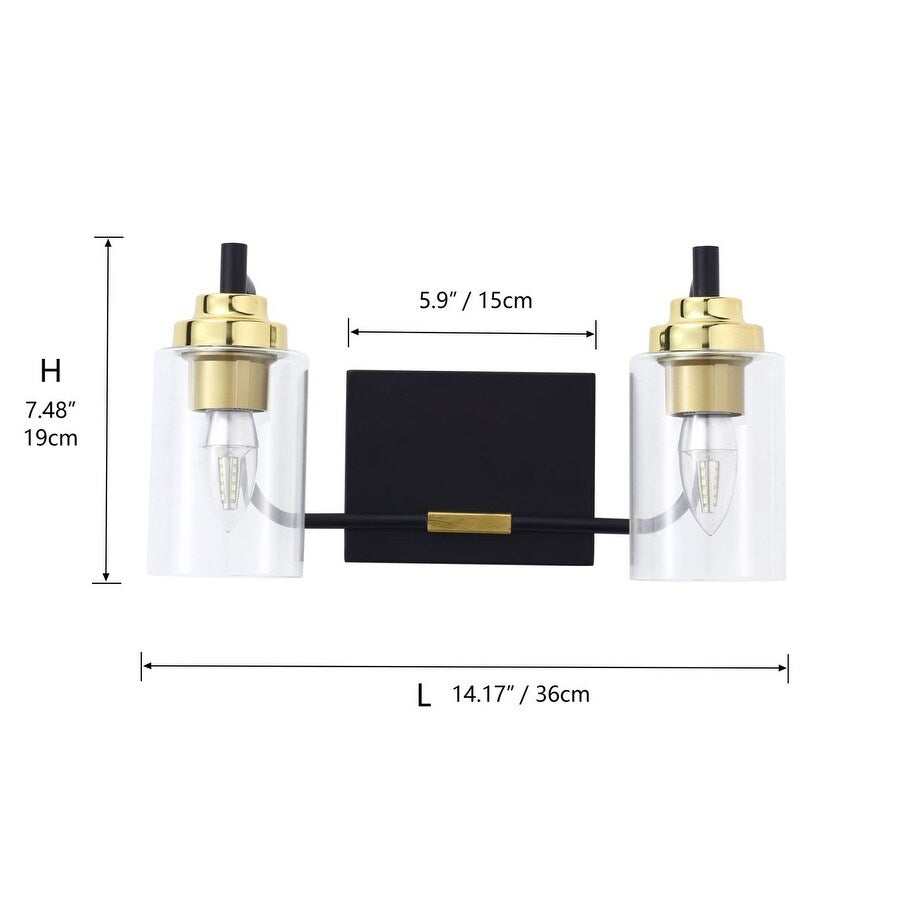 Modern Vanity Light Fixture with Cylinder Glass Shade