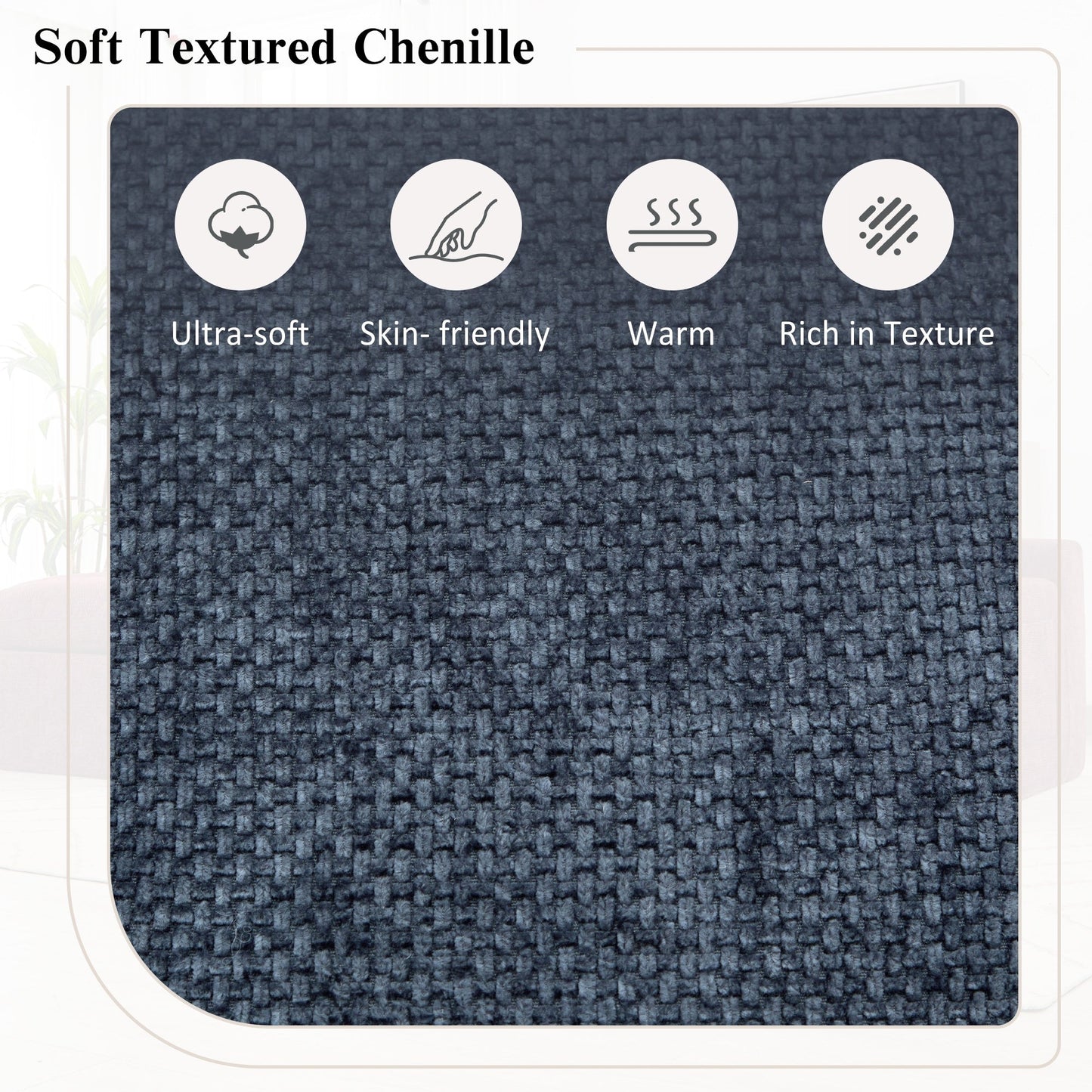 Modular Chenille Cloud Sectional Sofa with Double-Layer Cushions, Side Storage and Matching Pillows for Living Room