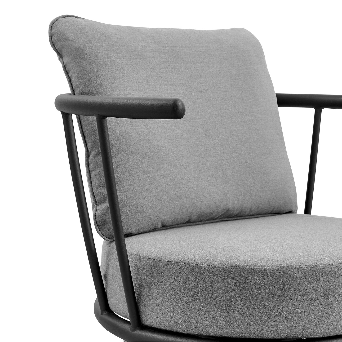 Monk Modern Gray Wicker and Aluminum Outdoor 4 Piece Conversation Set with Swivel Chairs