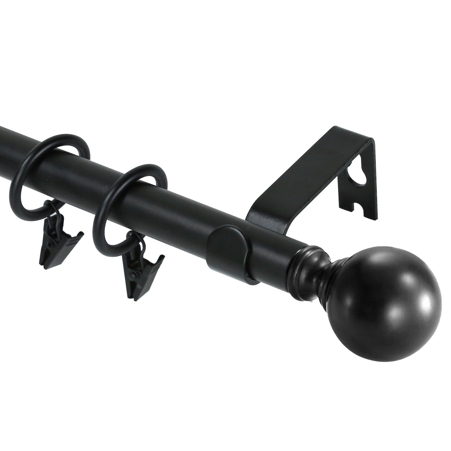 Mordern Round Ball Adjustable Curtain Rod with Curtain Rings