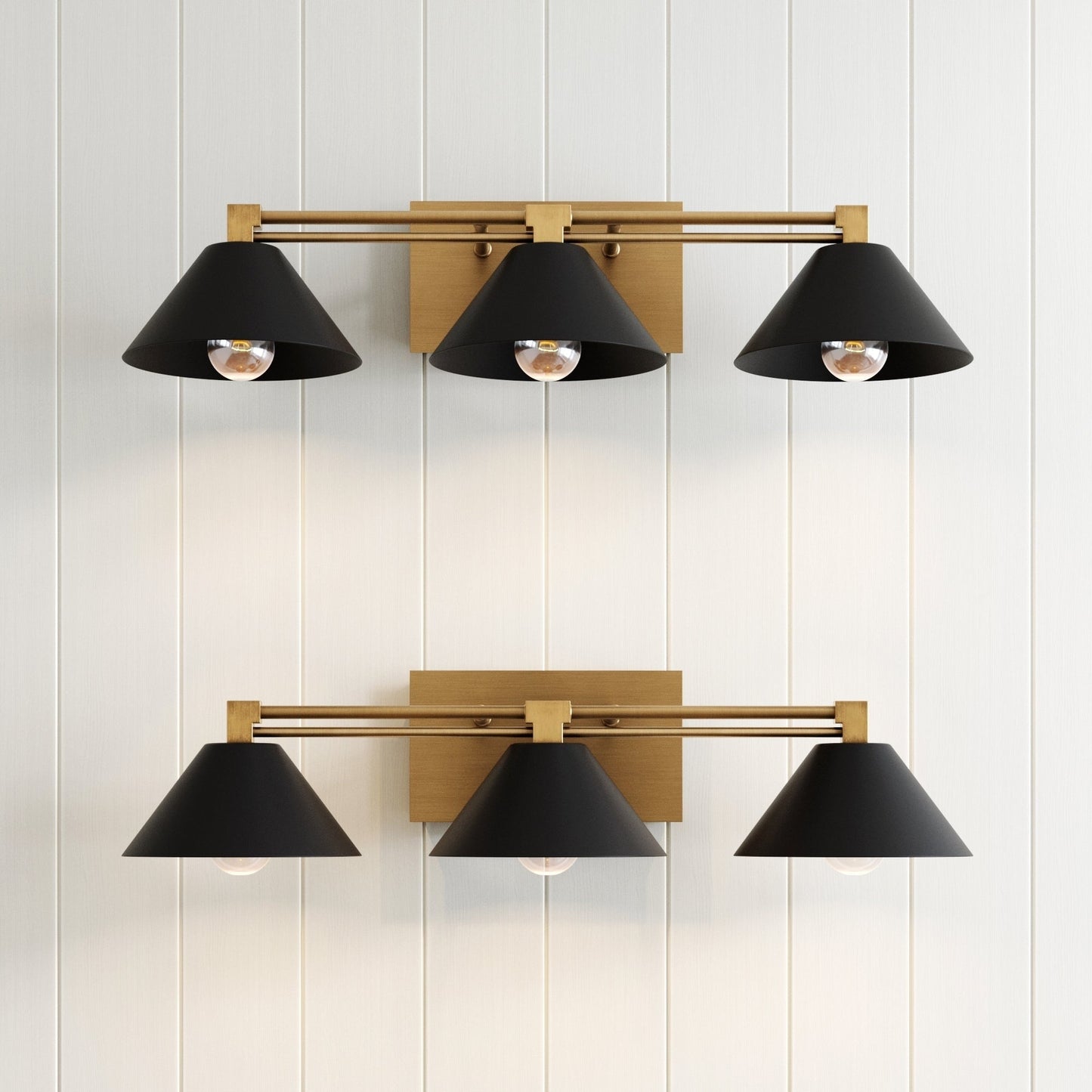 Nathan James Ronnie Industrial 3-Light Vanity Light, Art Deco Wall Mounted Light Fixture for Bathroom or Vanity