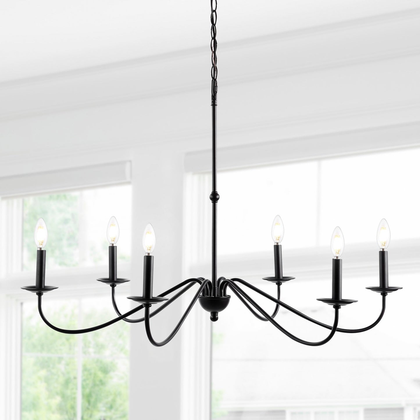 34.75 6-Light Iron LED Chandelier, by JONATHAN Y