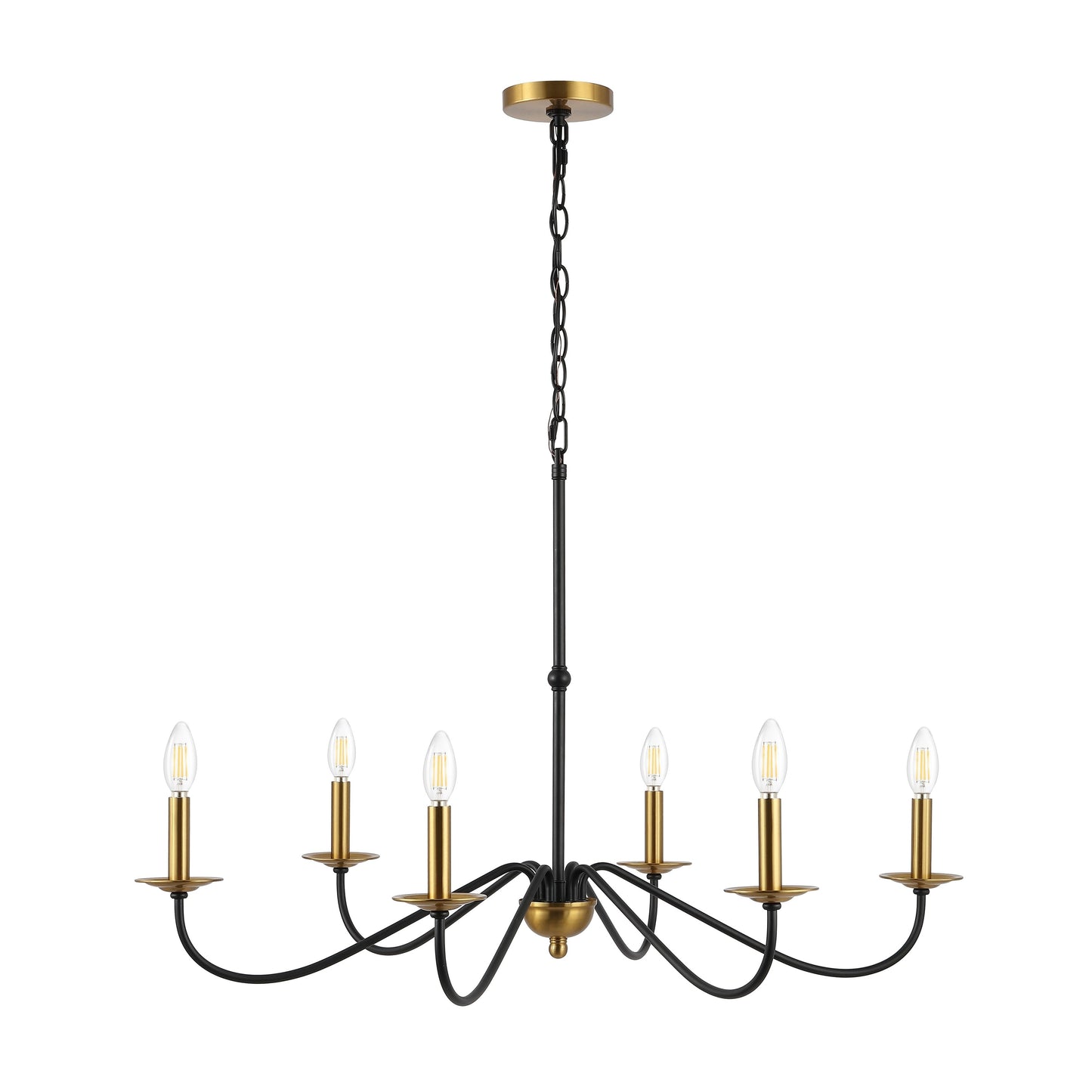 34.75 6-Light Iron LED Chandelier, by JONATHAN Y