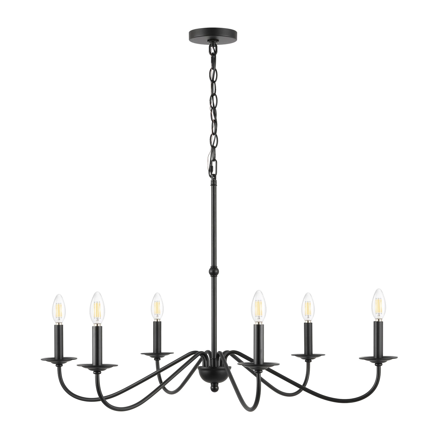 34.75 6-Light Iron LED Chandelier, by JONATHAN Y