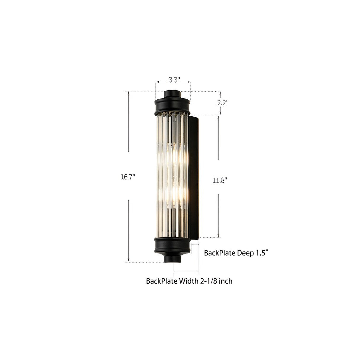 Nordic Postmodern Wall Sconce, European Wall Light in Simple Vintage Glass Crystal