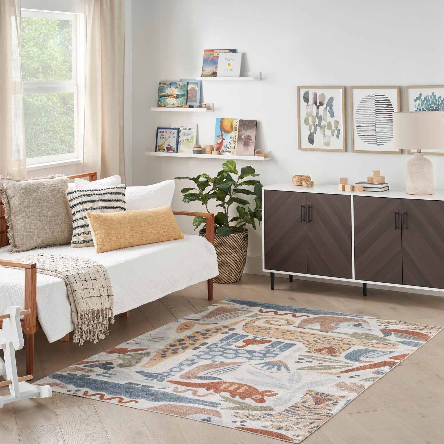 Nourison Astra Machine Washable Animal Print Area Rug