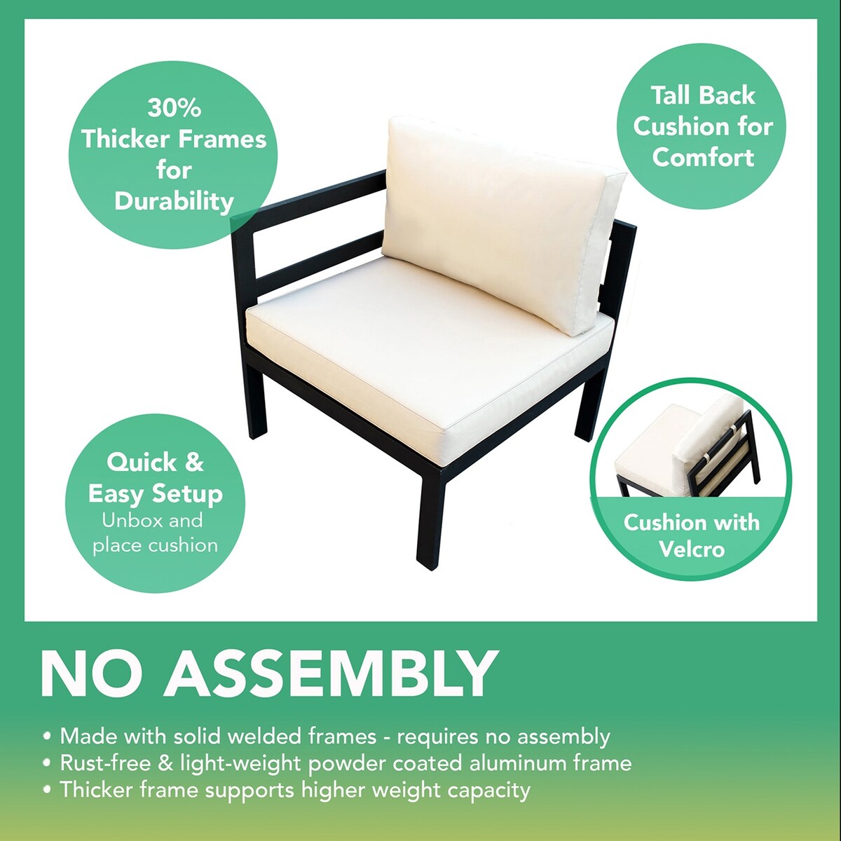Ohana Outdoor 9-pc. Cushioned Aluminum Sectional with 42 Fire Table