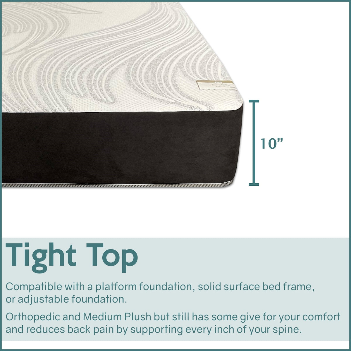 Onetan, 10-Inch Medium Plush Tight top Memory Foam Gel Foam Fully Assembled Mattress, Good For The Back