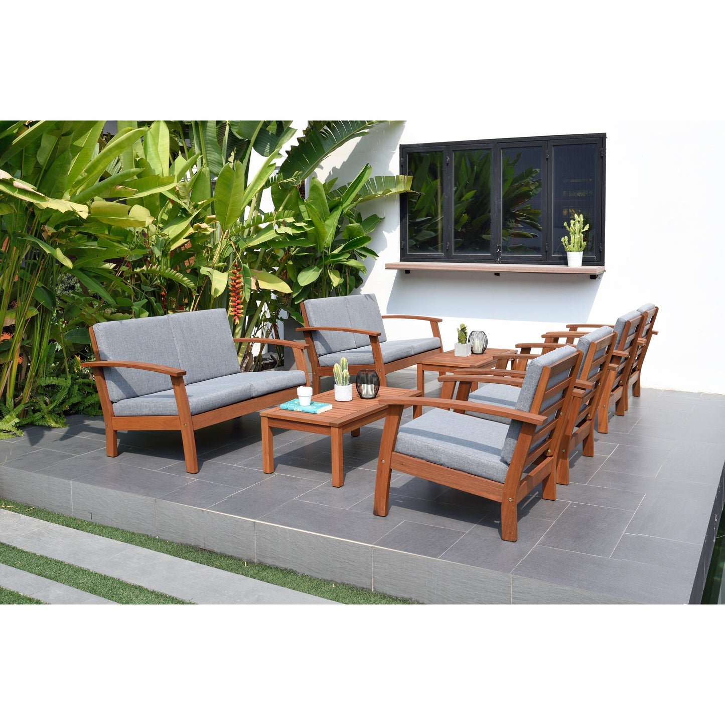 Amazonia FSC Certified Wood 8pc Outdoor Patio Seating Set
