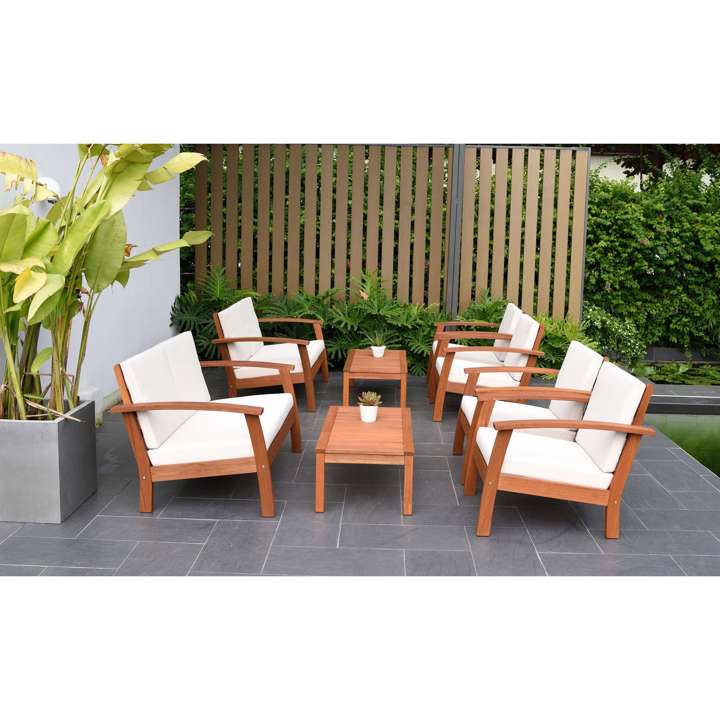 Amazonia FSC Certified Wood 8pc Outdoor Patio Seating Set