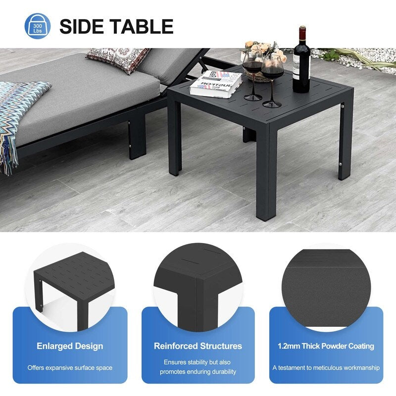 FINCATI Outdoor Aluminum Furniture Patio Sectional Sofa Set with Table