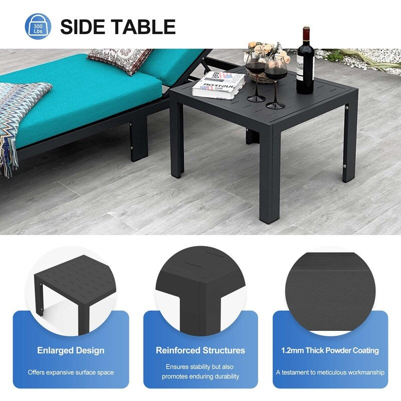 FINCATI Outdoor Aluminum Furniture Patio Sectional Sofa Set with Table