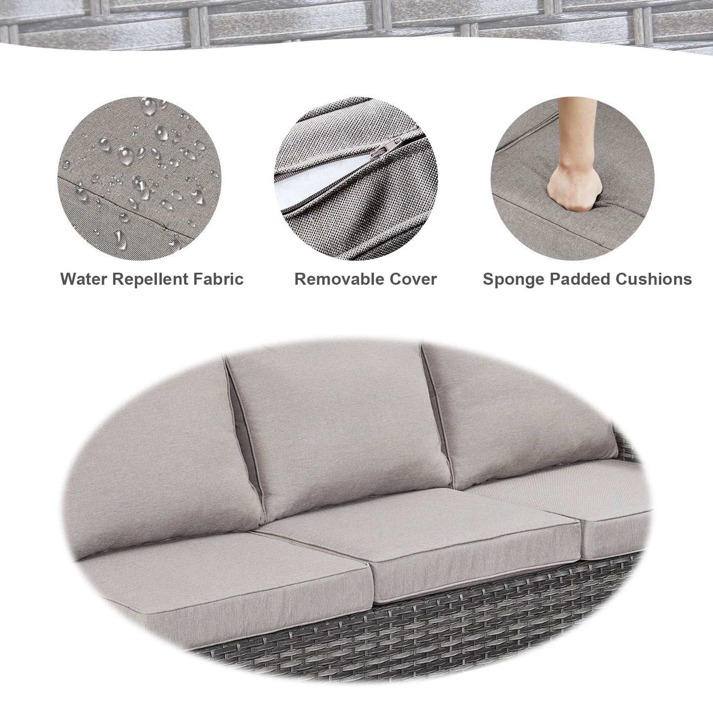 Gymojoy Outdoor Patio Sofa with Swivel Chairs Set