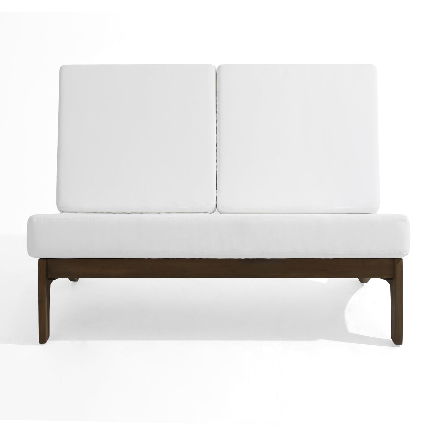 Outdoor Wood Club Chairs Set Loveseat with Cushion