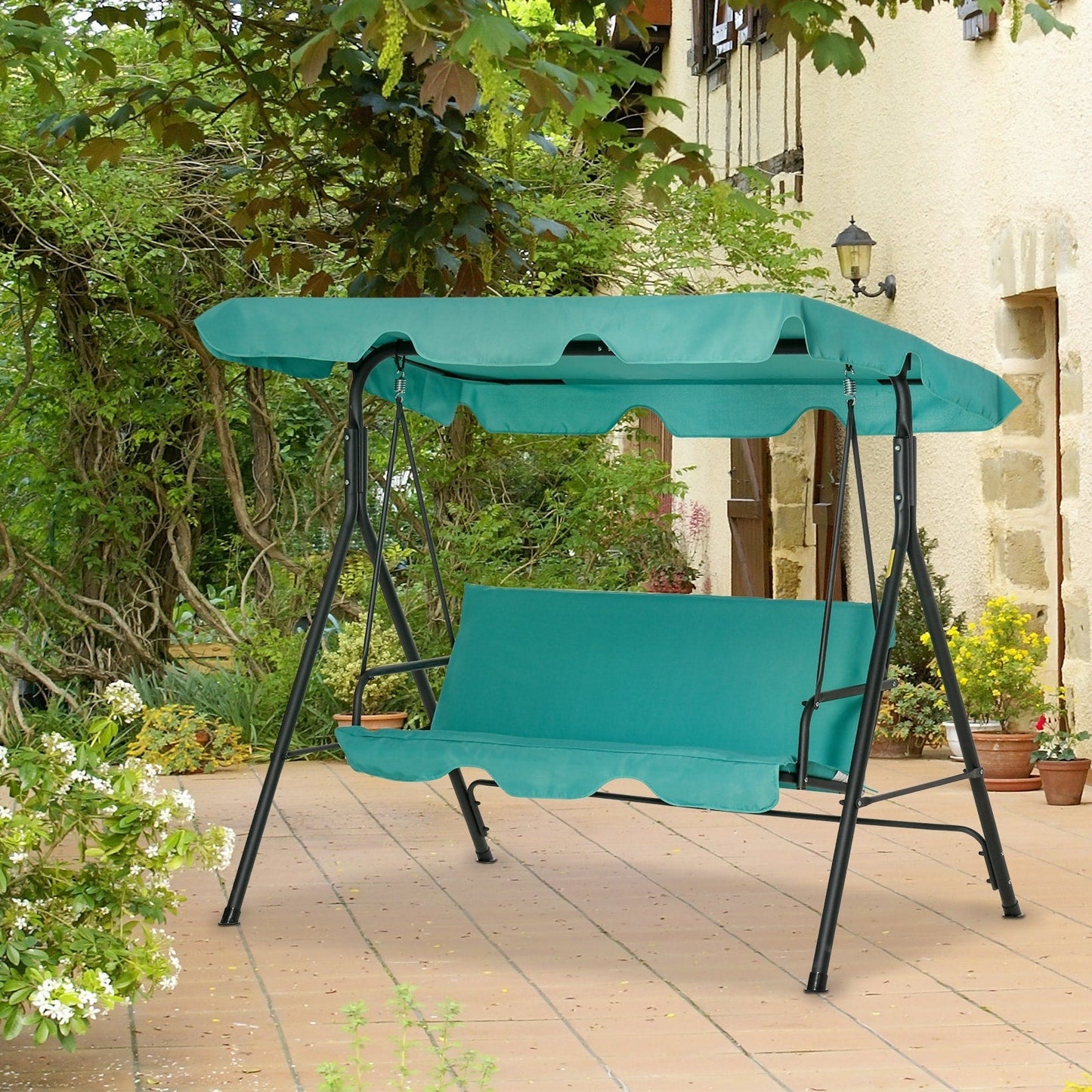 Outsunny 3-Person Porch Lawn Swing