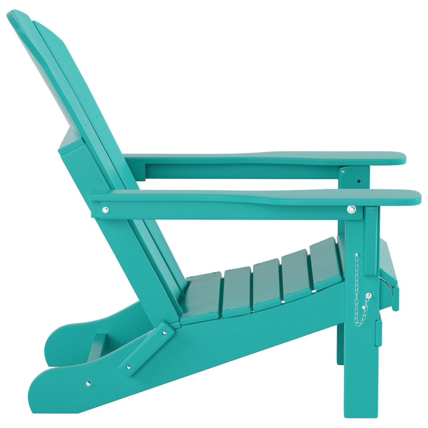 Polytrends Laguna Hdpe All Weather Outdoor Patio Foldable Adirondack Chair With Ottoman And Side Table (3-Piece Set)