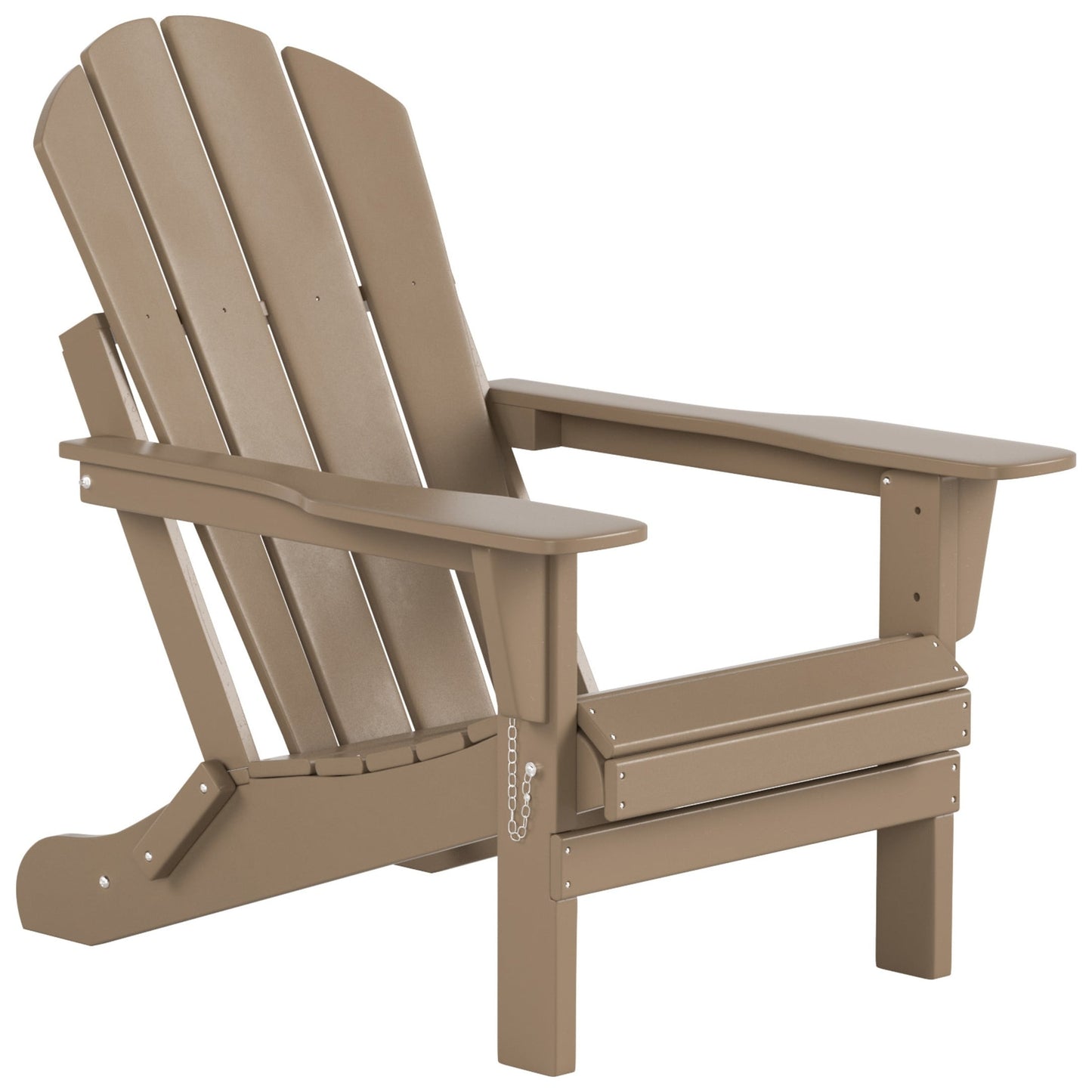 Polytrends Laguna Hdpe All Weather Outdoor Patio Foldable Adirondack Chairs With Side Table (3-Piece Set)