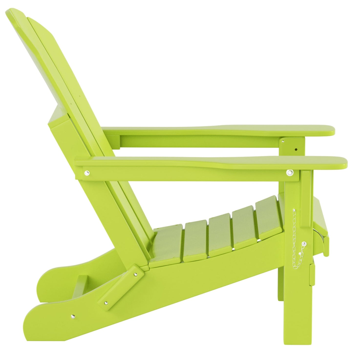 Polytrends Laguna Hdpe All Weather Outdoor Patio Foldable Adirondack Chair With Side Table (2-Piece Set)