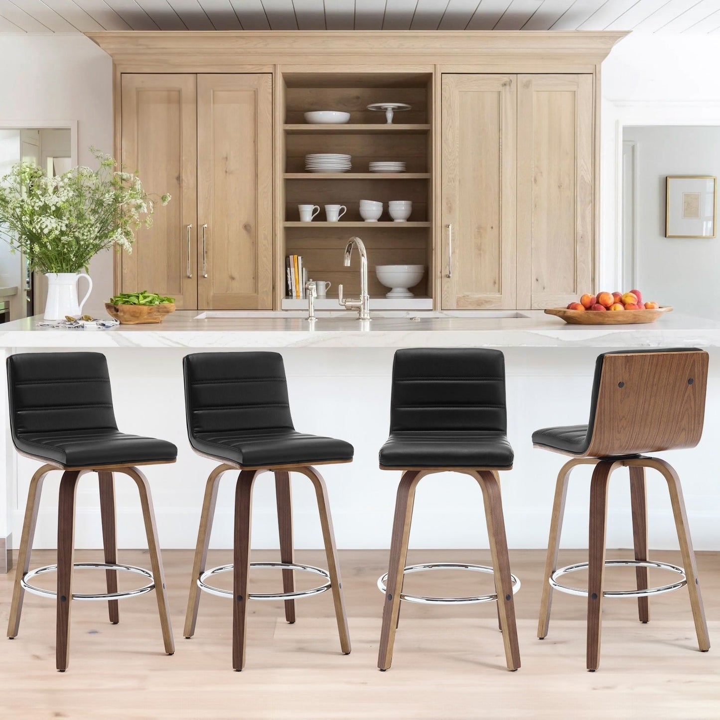 26/29 Faux Leather Swivel Bar/Counter Stools, Set of 2/3