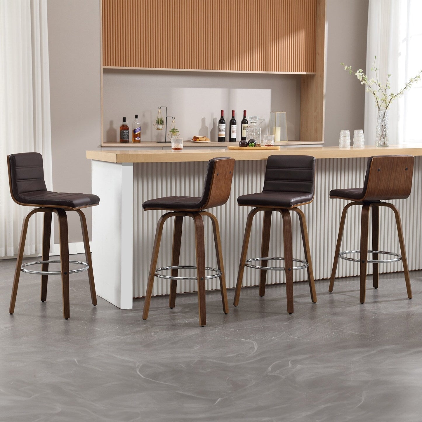26/29 Faux Leather Swivel Bar/Counter Stools, Set of 2/3