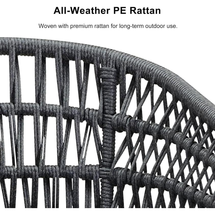 PURPLE LEAF Outdoor PE Rattan Outdoor Patio Furniture Dining Set with All Aluminum Frame