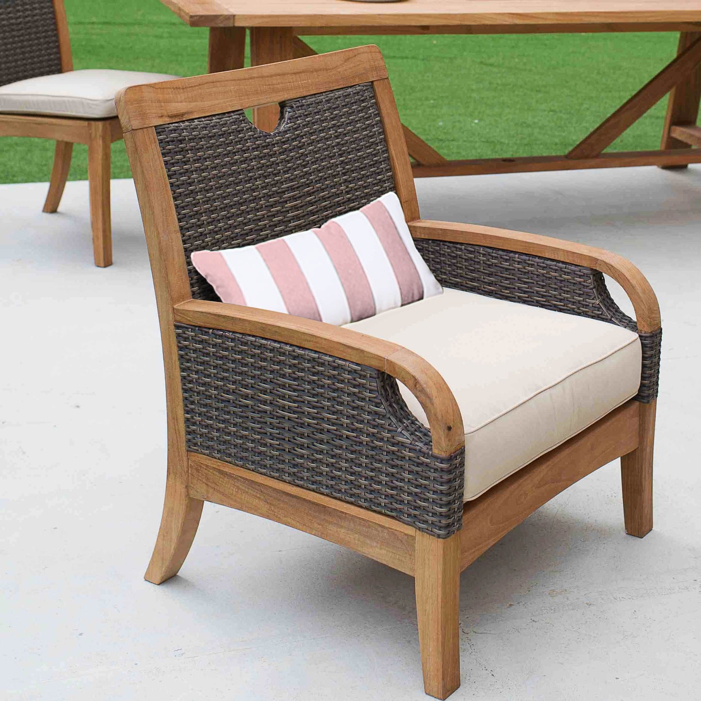 Cambridge Casual Palma 3-piece Teak Wicker Outdoor Chat Set with FREE Pillow