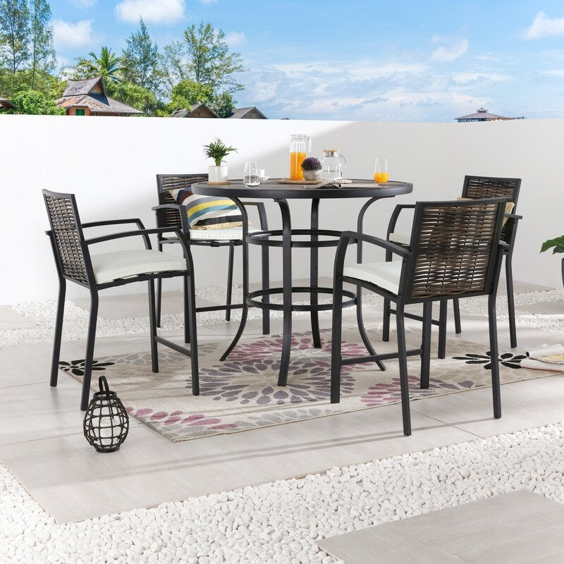 Patio Festival Outdoor 4-Person Round Bistro Dining Sest