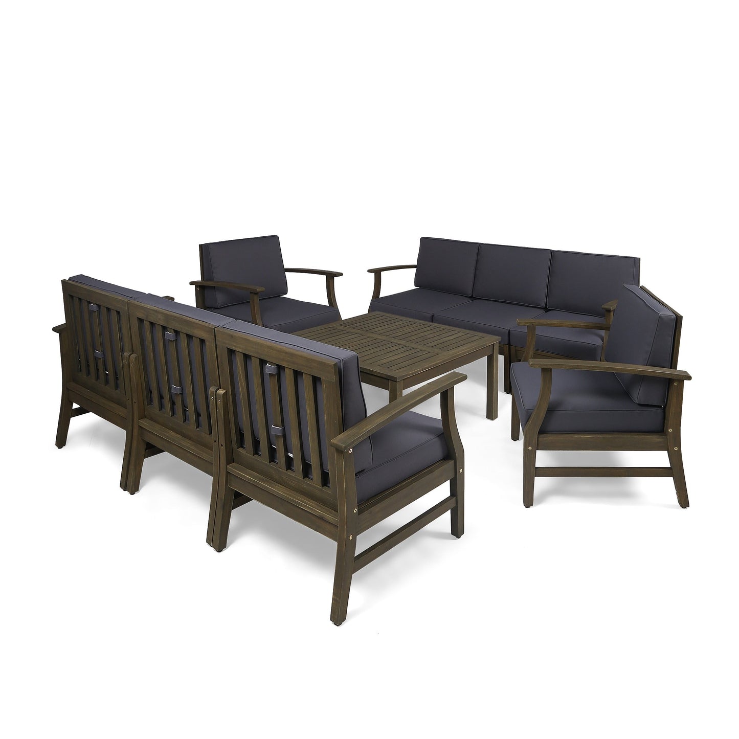 Perla Outdoor Acacia Wood 9-piece Sofa Set by Christopher Knight Home