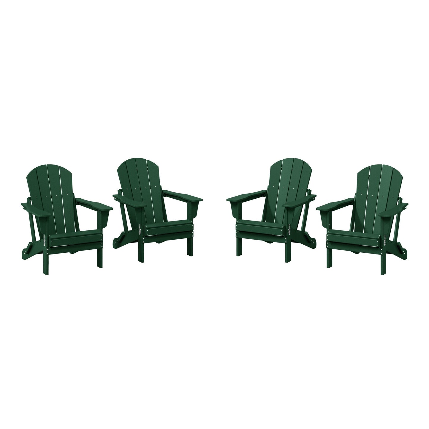 Polytrends Laguna Weather Resistant Outdoor Patio Folding Adirondack Chairs (Set of 4)