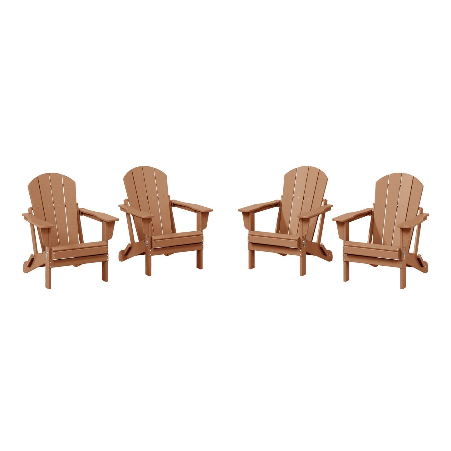 Polytrends Laguna Weather Resistant Outdoor Patio Folding Adirondack Chairs (Set of 4)