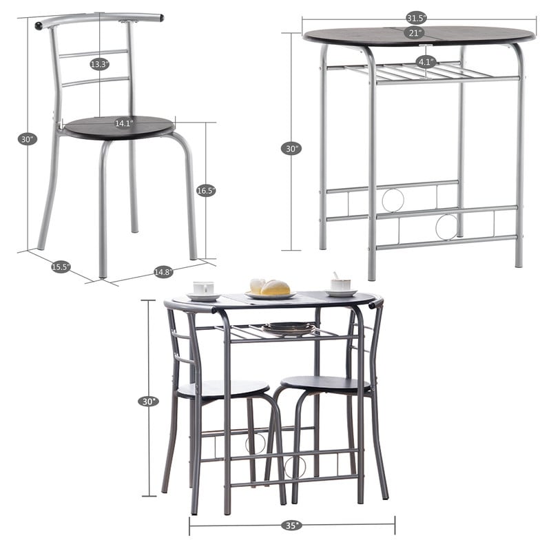 Porch & Den Matomandy Metal 3-piece Bistro Set