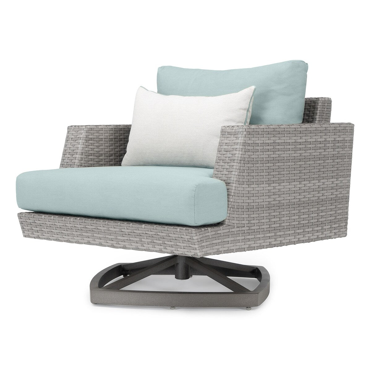 Portofino Casual 4 Piece Sunbrella Outdoor Patio Motion Fire Seating Set