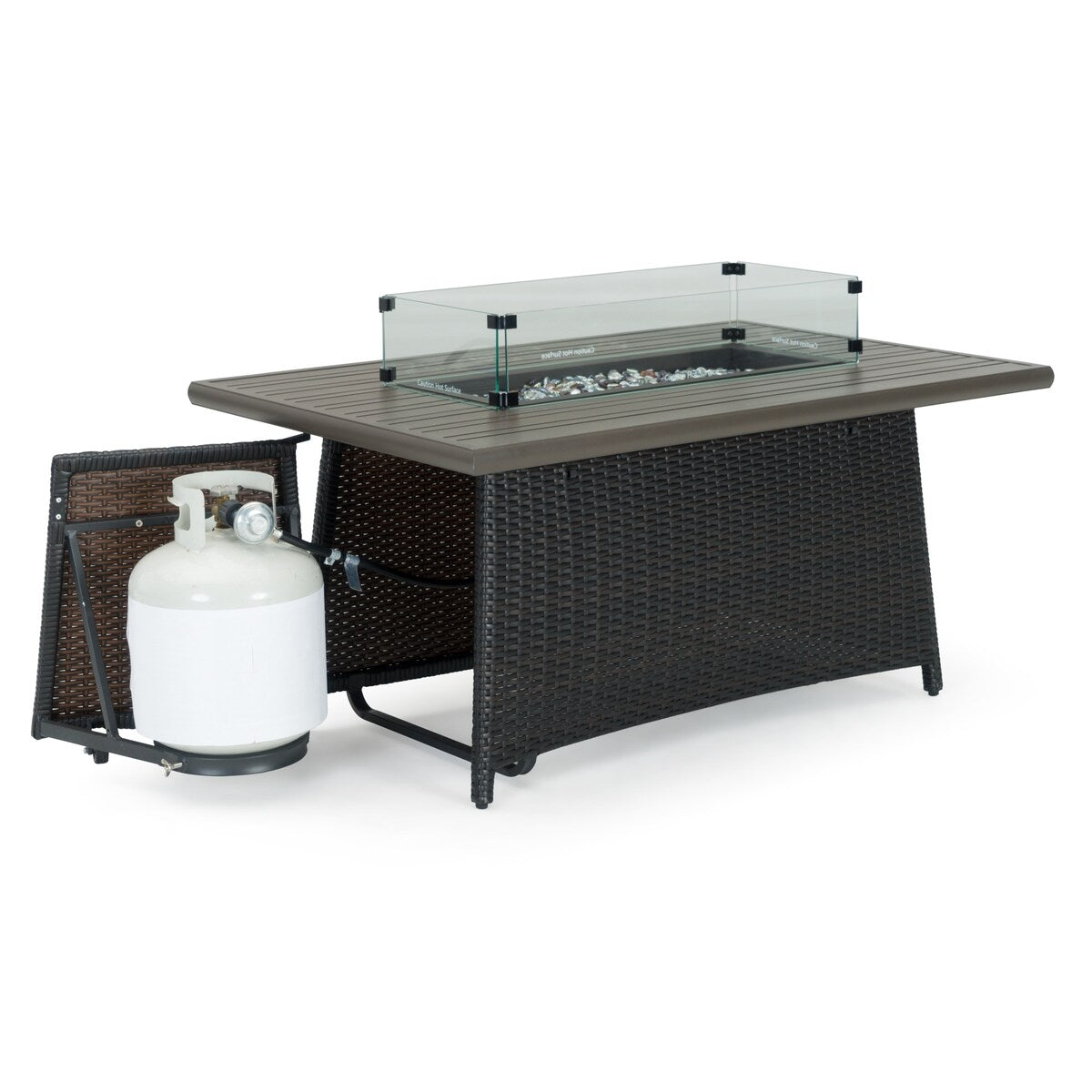 Portofino Casual 4 Piece Sunbrella Outdoor Patio Motion Fire Seating Set