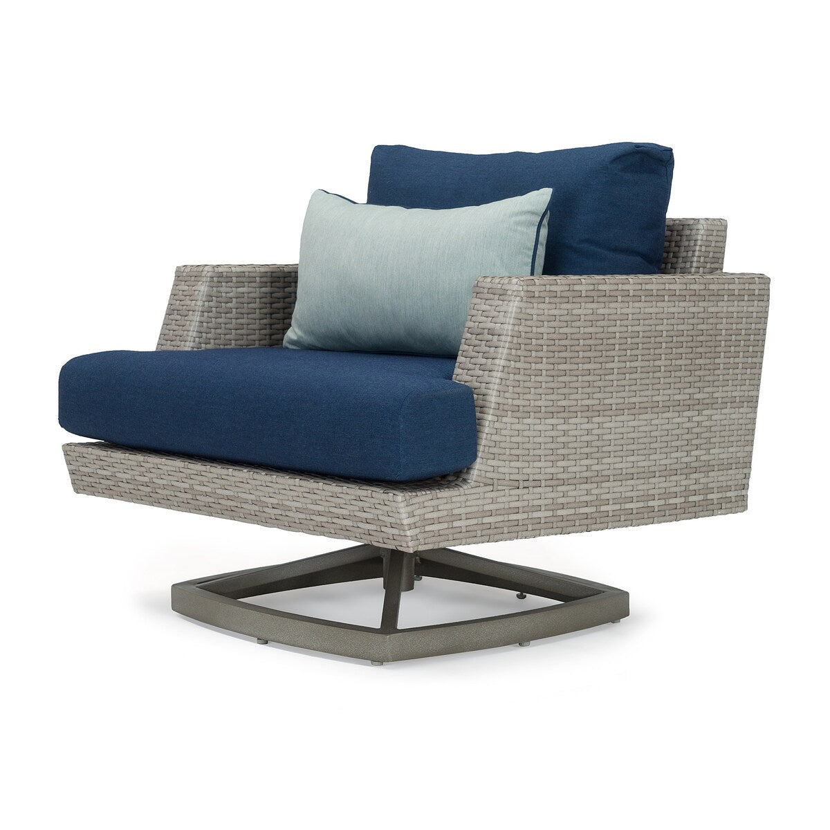 Portofino Casual 4 Piece Sunbrella Outdoor Patio Motion Fire Seating Set