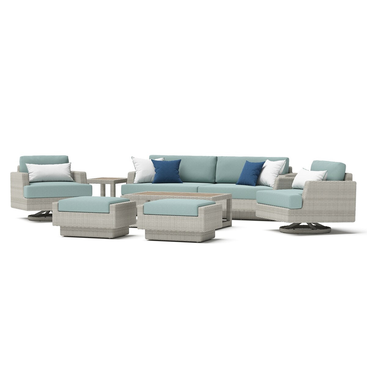 Portofino Comfort 7 Piece Sunbrella Outdoor Patio Motion Seating Set