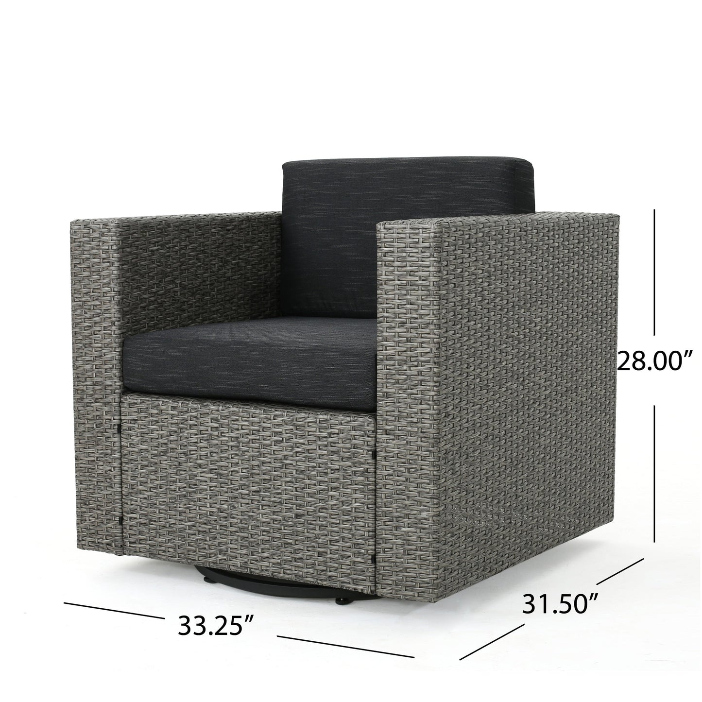 Puerta Outdoor Wicker Swivel Club Chair by Christopher Knight Home