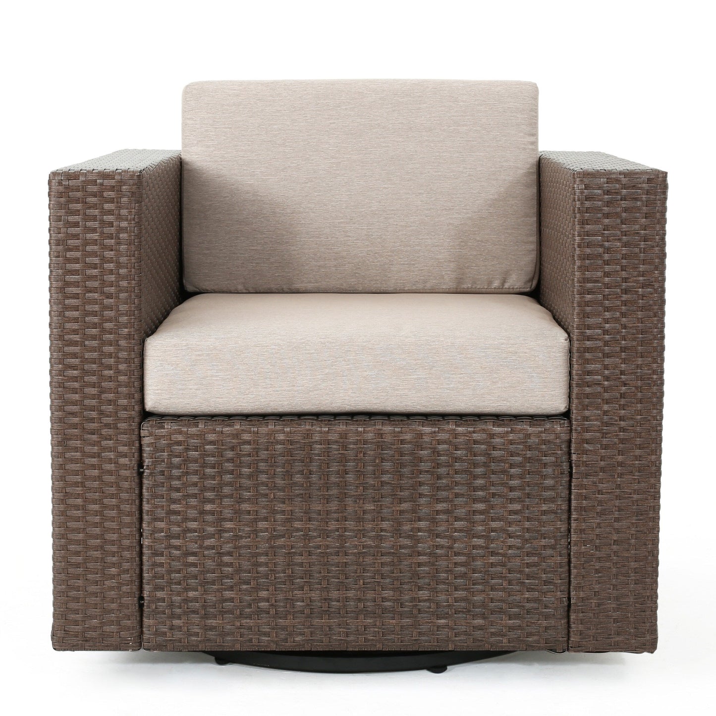Puerta Outdoor Wicker Swivel Club Chair by Christopher Knight Home