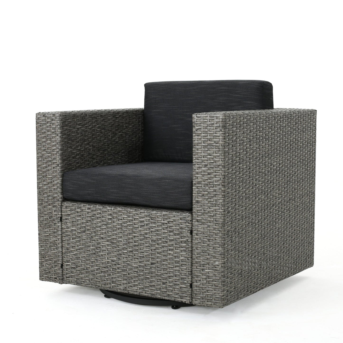 Puerta Outdoor Wicker Swivel Club Chair by Christopher Knight Home