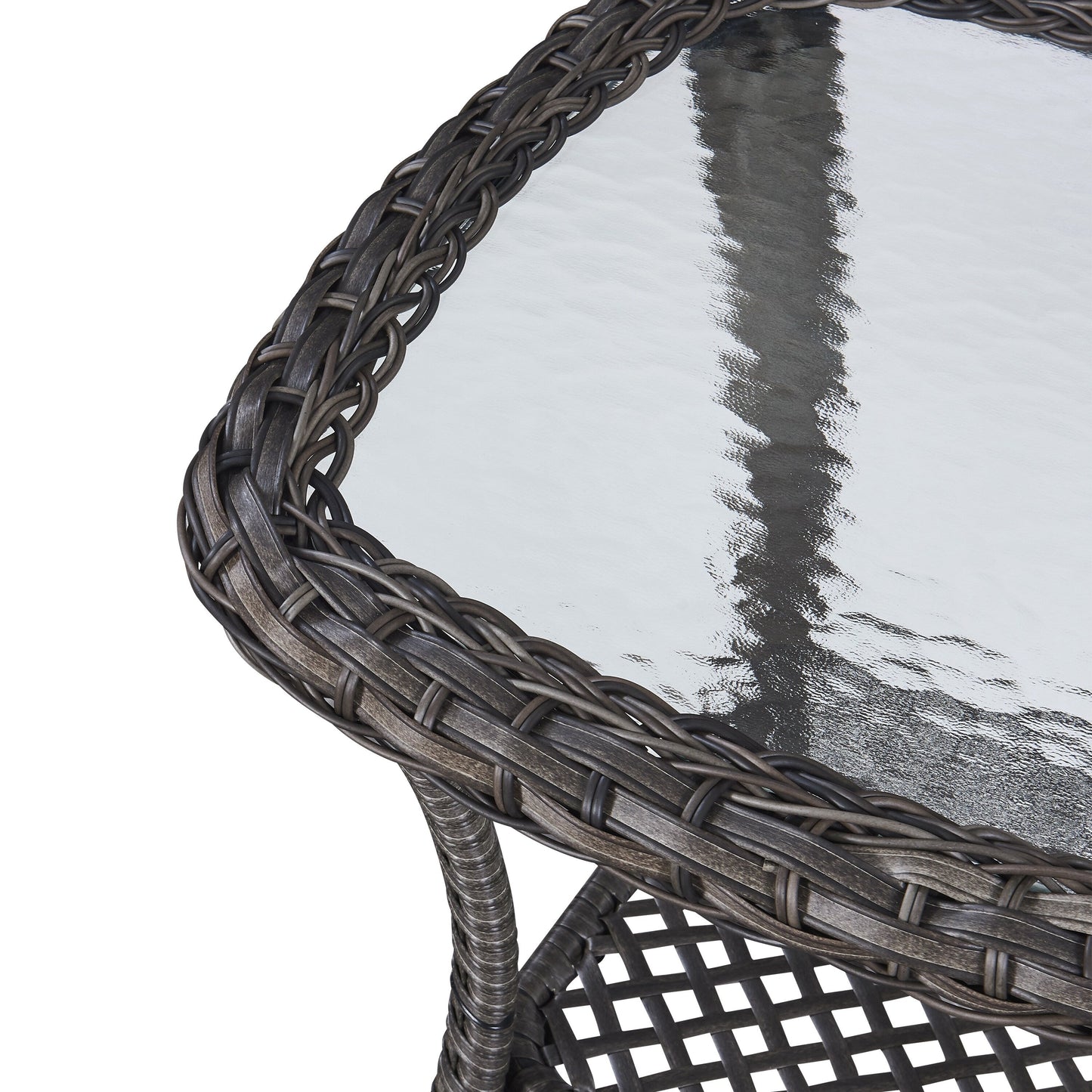 Pocassy Patio Wicker Coffee Table, Outdoor Rattan Side Table - 20X20