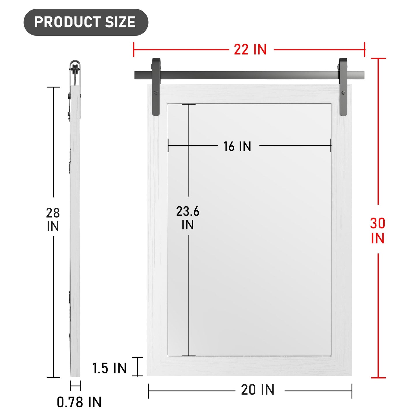 Rural Style Wall Mirrors Farmhouse Bathroom Mirrors Barn Mirror Vanity Mirror with Wood Framed(1 Piece)
