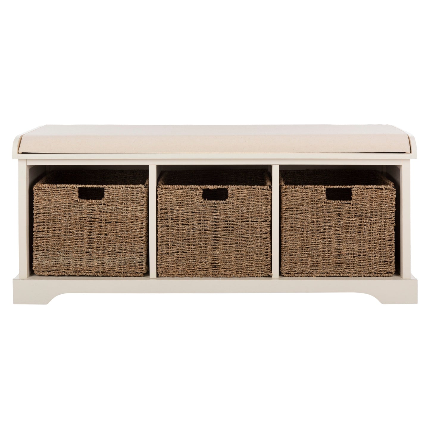 SAFAVIEH Eola Grey/ White Storage Bench - 47 x 16.1 x 19.9 - 47Wx16Dx20H