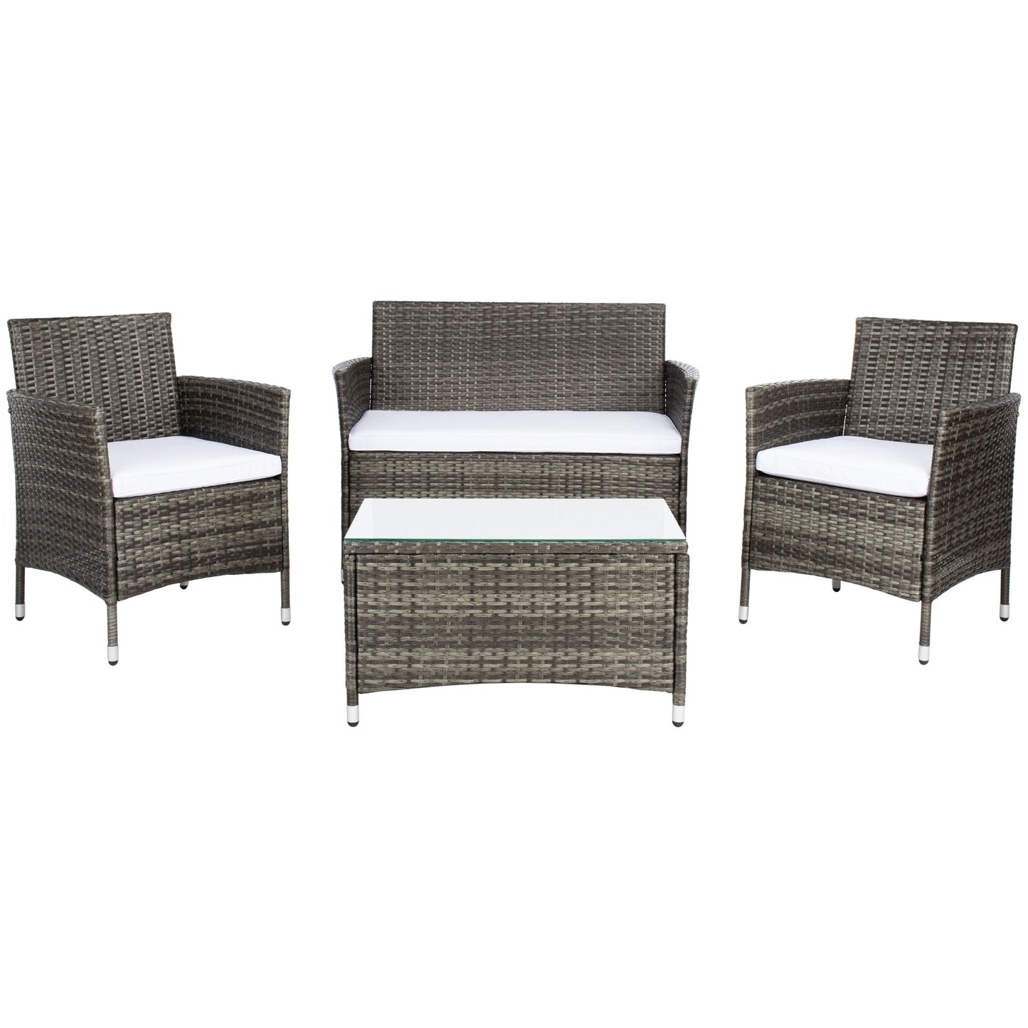 SAFAVIEH Outdoor Bandele 4-Piece Conversation Patio Set - 41W x 23D x 31H