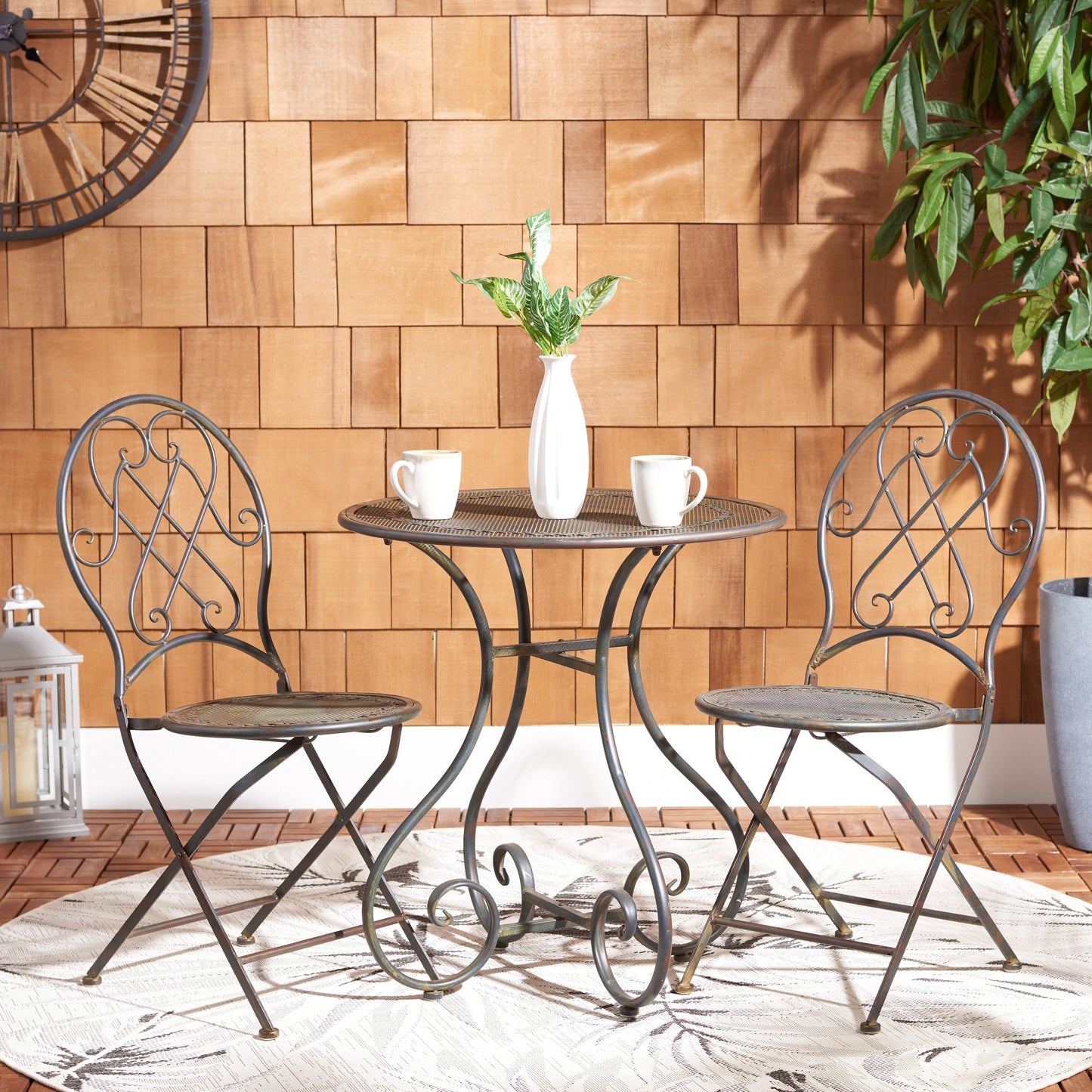 SAFAVIEH Outdoor Dariana 3-Piece Bistro Set - 28Wx28Dx30H