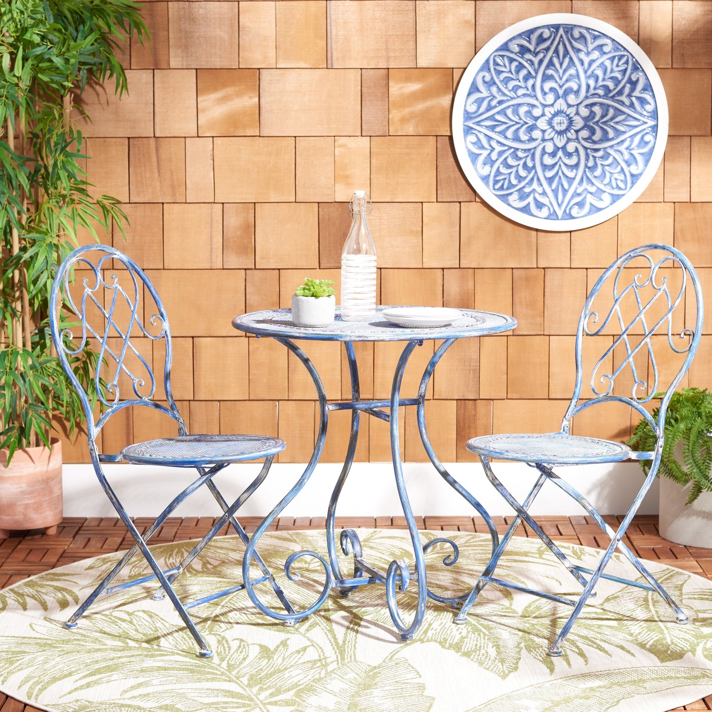 SAFAVIEH Outdoor Dariana 3-Piece Bistro Set - 28Wx28Dx30H
